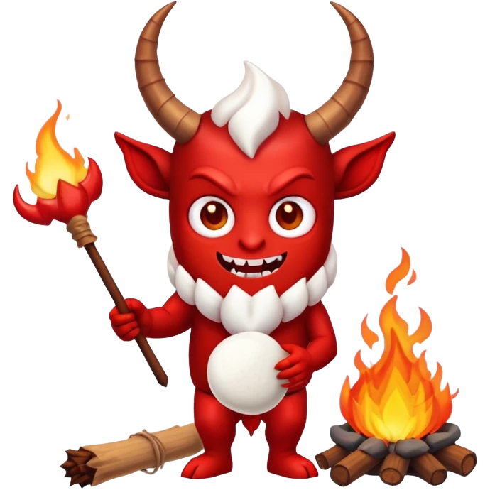 Devil roasting marshmallows  emoji