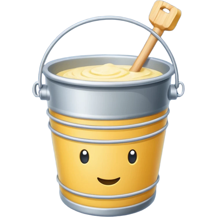 Create a butter churn bucket with stick showing  emoji