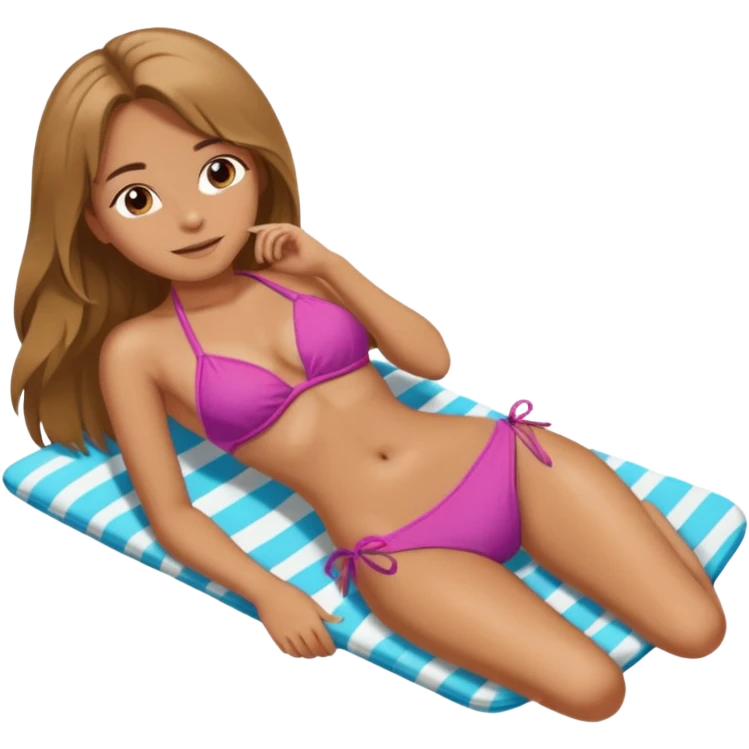girl laying down sunbathing emoji