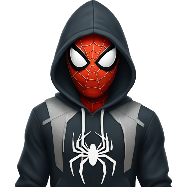 Black Spider-Man with hoodie emoji