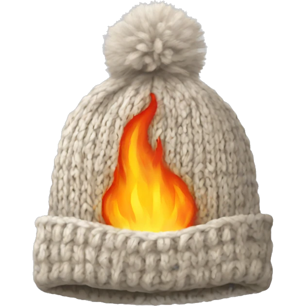 burning knitted hat emoji