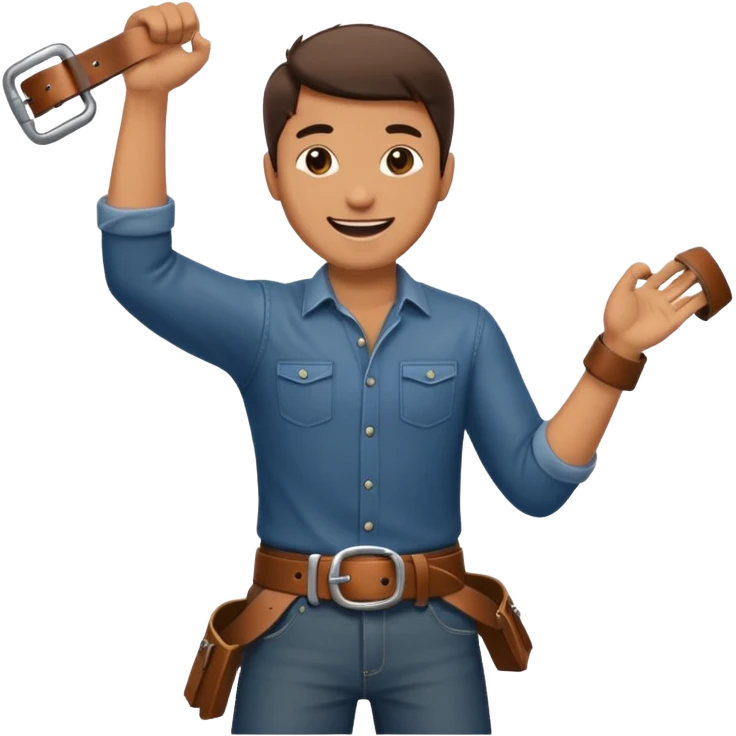 A man  throwing a belt to someone’s ass emoji