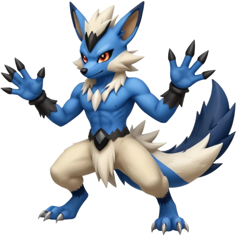 Mega lucario and mega Absol fusion full body four legs emoji