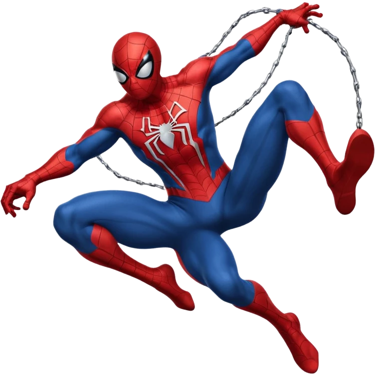 Spiderman swinging on a web emoji