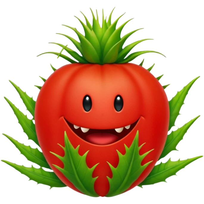 hybrid fusion of tomato and venus flytrap emoji emoji