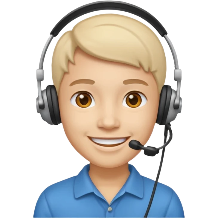  ايموجي يضع سماعات التواصل مع الزبائن على رئاسه  emoji