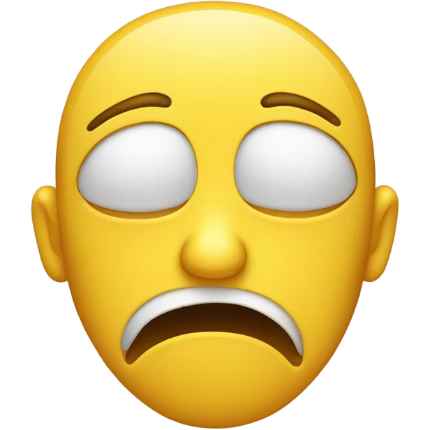 Yellow face emoji with under eye bags stressed emoji