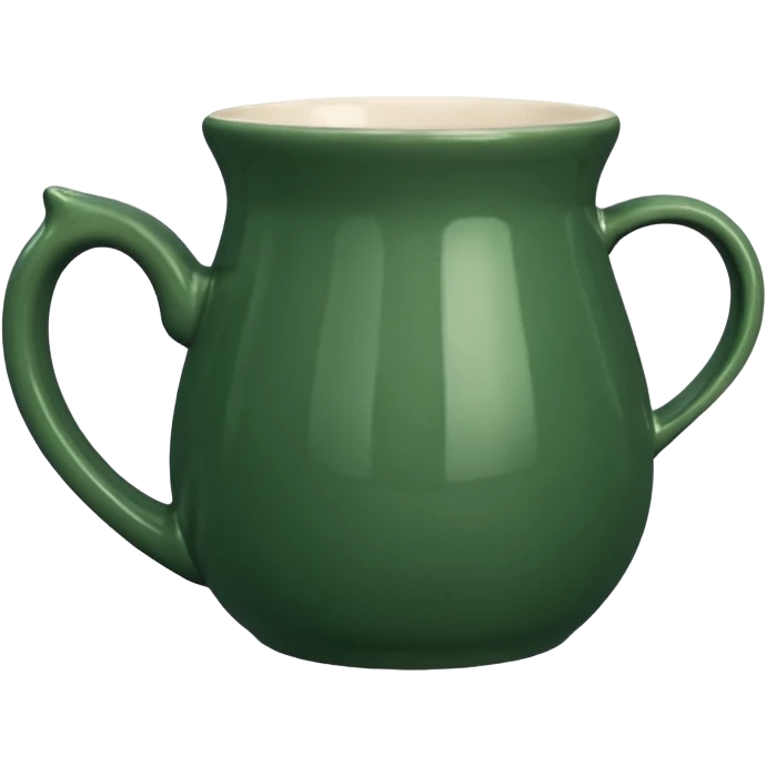 the mug is beautiful, vintage, deep green color emoji