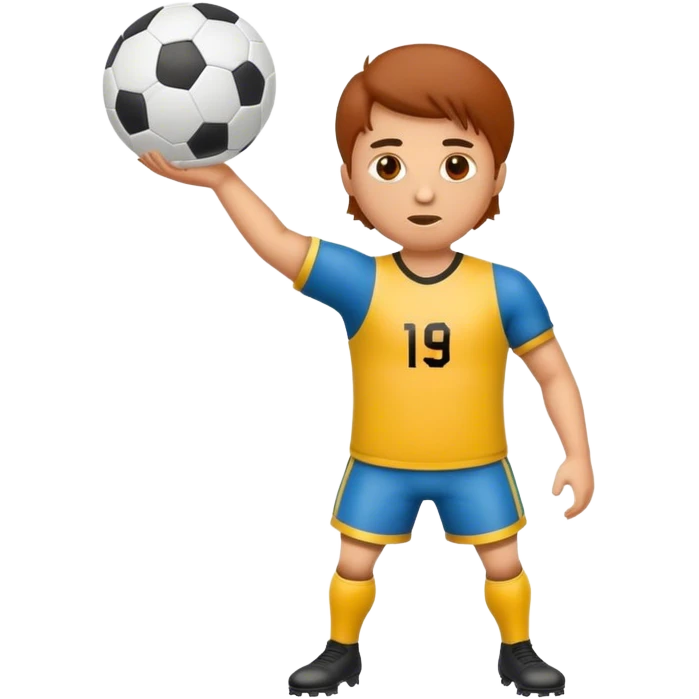 Guerrier avec un ballon de Football  emoji