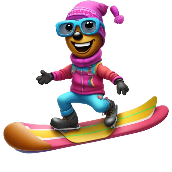 hot dog snowboarding  emoji