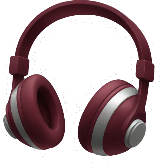 Burgundy headphones emoji