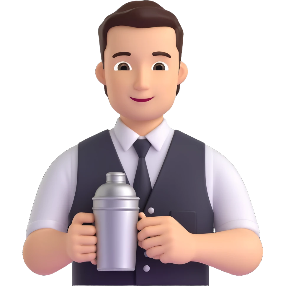 bartender using a Tin-on-Tin shaker emoji