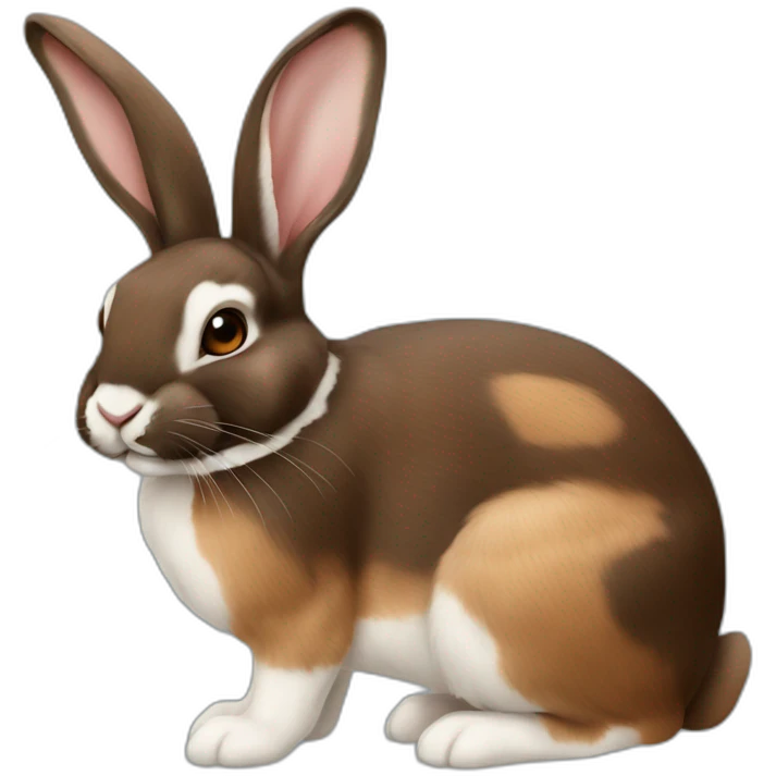 Harlequin rabbit breed light and dark brown emoji