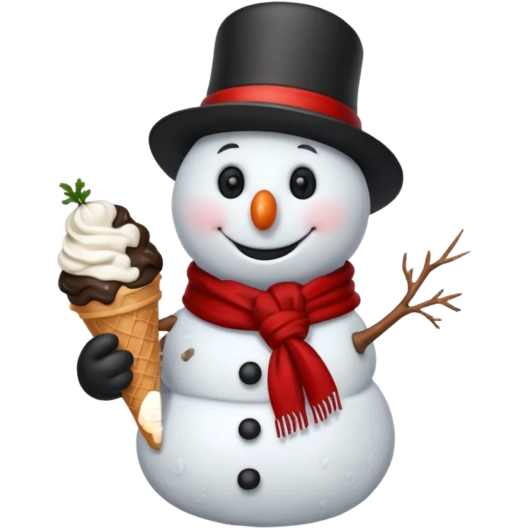 snowman with ice cream  emoji