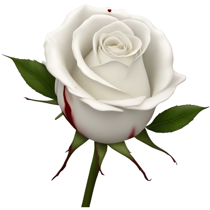 White rose with blood on it  emoji