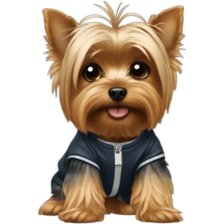 yorkie wearing jordan emoji