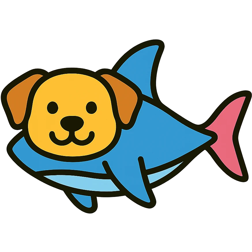 shark with a dog face emoji