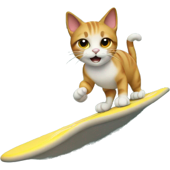 Cat surfing on a wave emoji