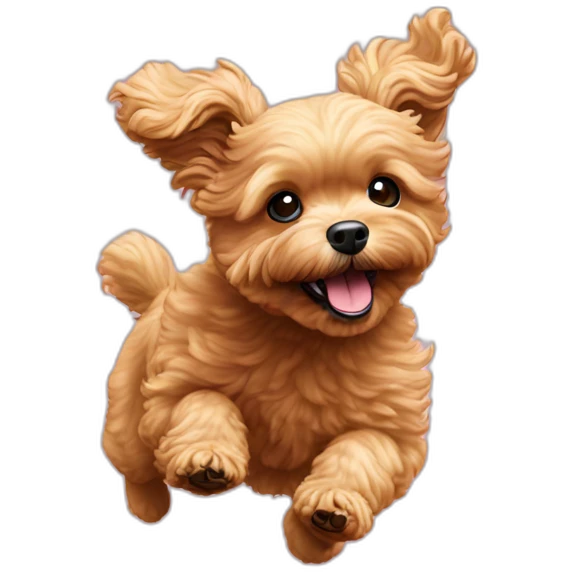 golden maltipoo jumping emoji