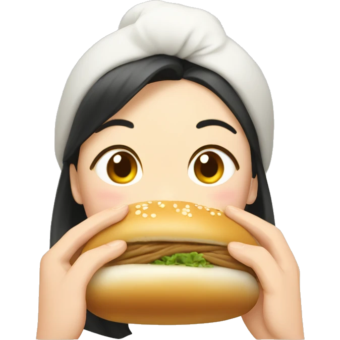 Person eating bao bun  emoji