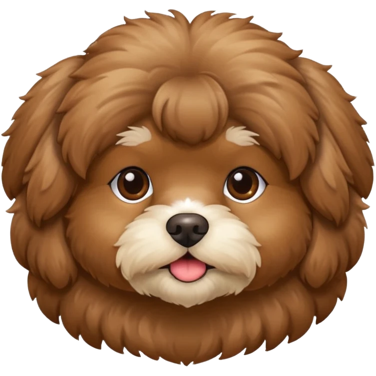 Brown Shihpoo face  emoji