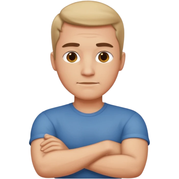 Guy with arms crossed neck  emoji