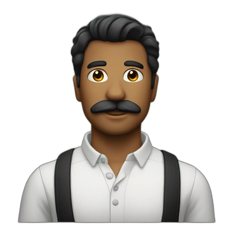 Homme moustache noire emoji