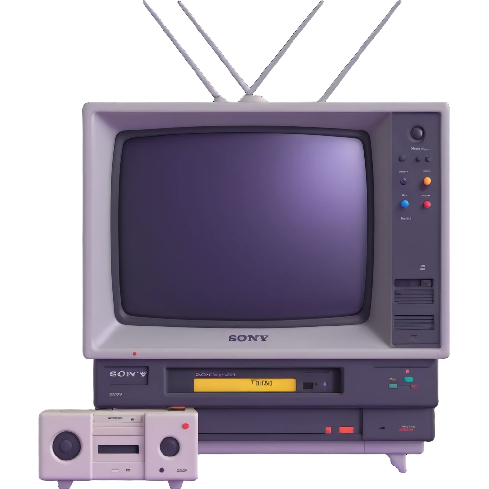 1980s Sony Trinitron TV with VHS player underneath emoji