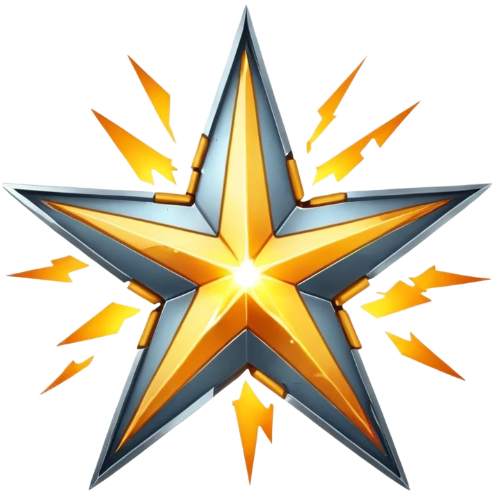 Half-broken star with sparks coming off emoji
