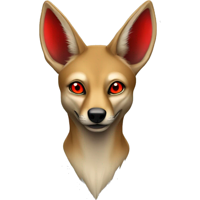 A dangerous looking body jackal with bright red eyes
 emoji