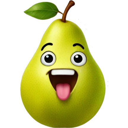 pear with tongue out emoji