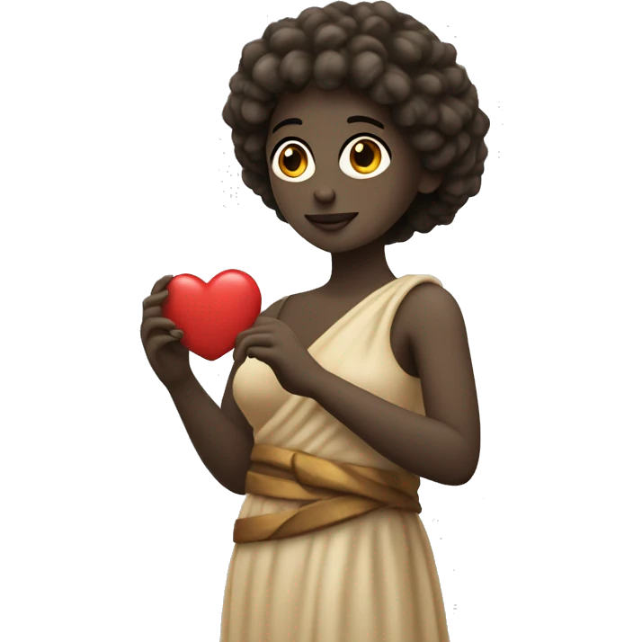 Sappho holds a heart in her hand emoji
