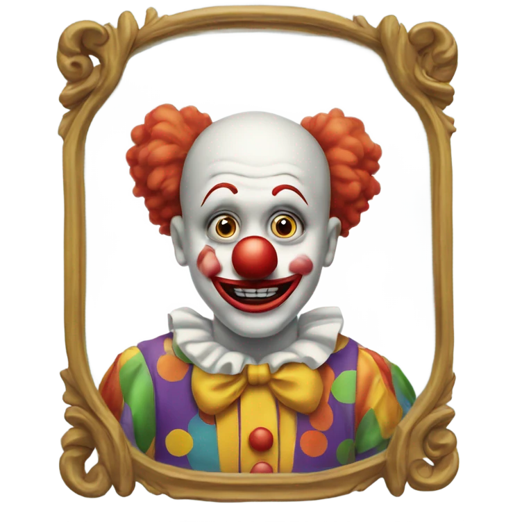A clown looking in the mirror emoji
