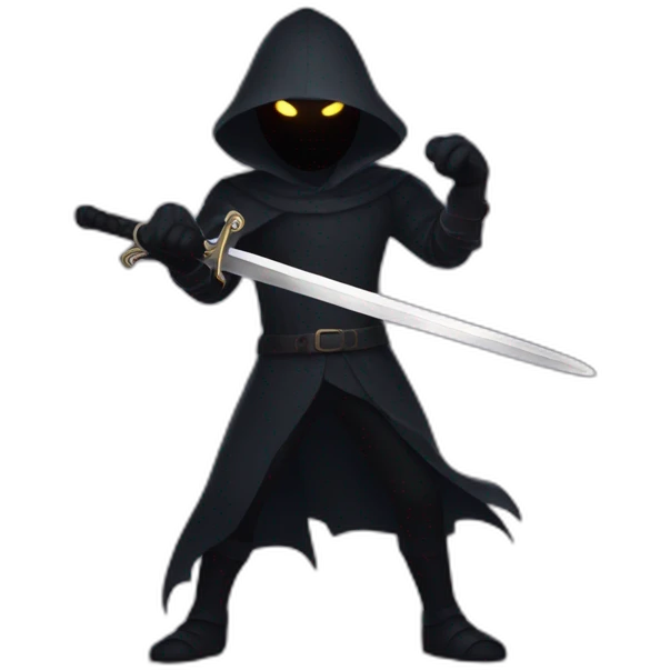 Shadow man with sword  emoji