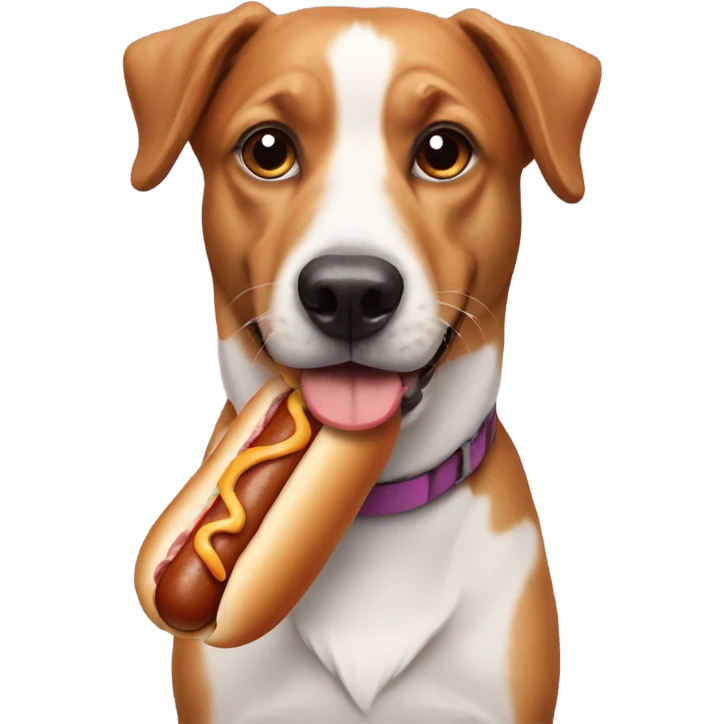 dog with a hotdog emoji