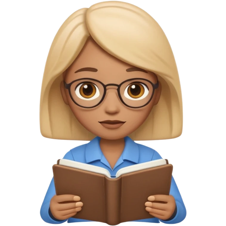 Apple Memoji-style 3D emoji of a calm counselor character with a notebook, soft shading, rounded shapes, warm colors, no background.
 emoji