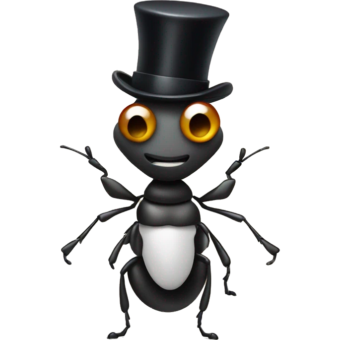 Ant with a top hat emoji