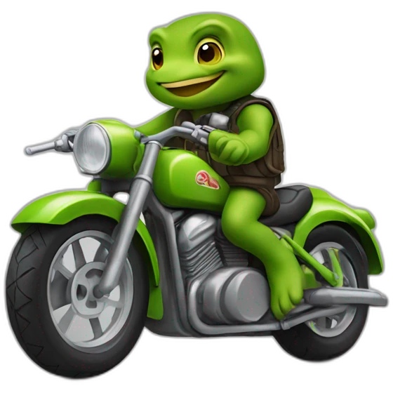 tortue sur moto emoji