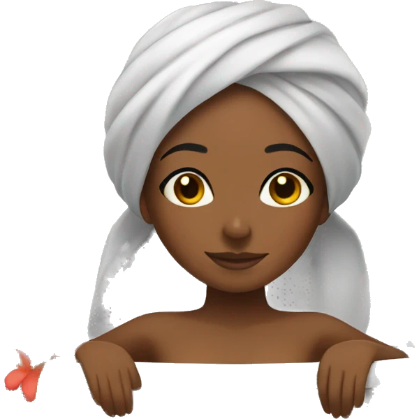 Brown girl relaxing spa emoji