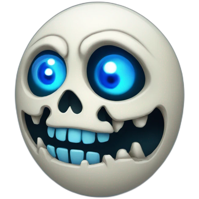 fat skeleton right glowing blue eye emoji