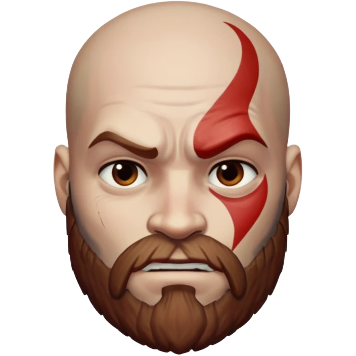 Visage de Kratos du jeu PlayStation emoji
