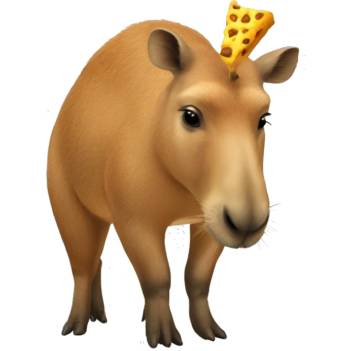 Realistic capybara eating giraffe  emoji