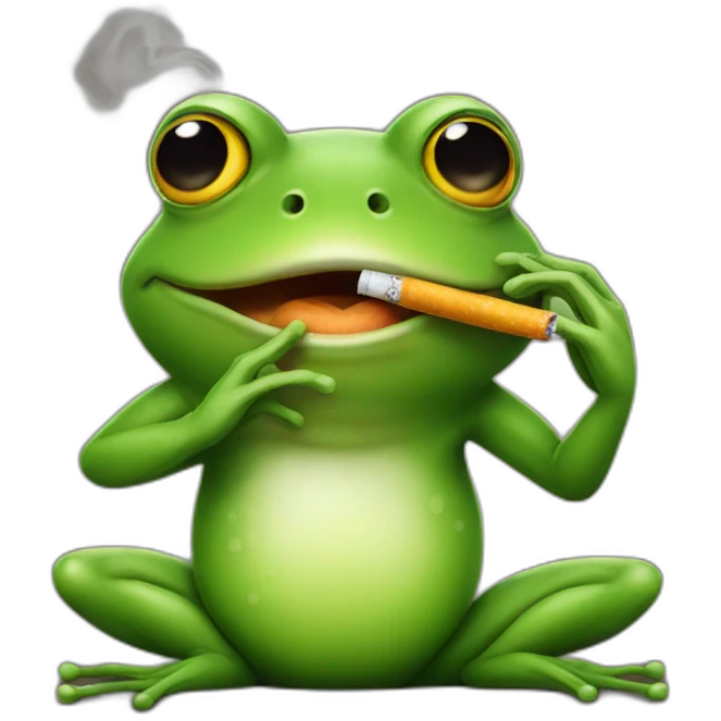 frog with a cigarette emoji