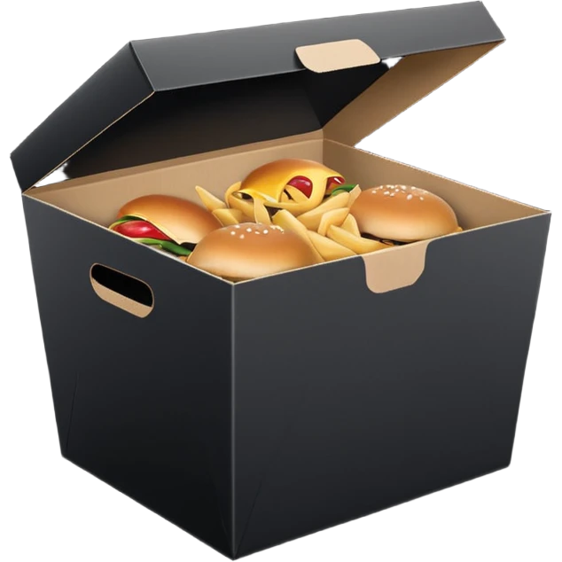 Takeaway Food Box black  emoji