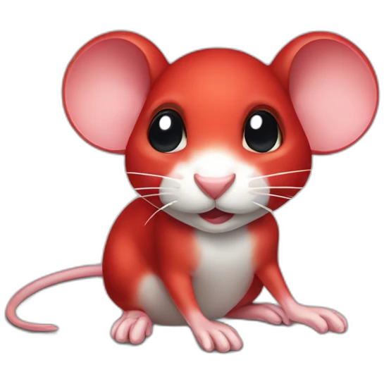 Red-colour-mouse emoji