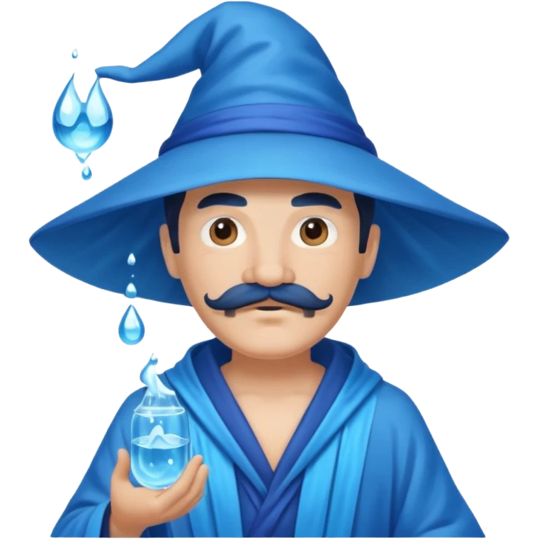 water wizard with mustache emoji