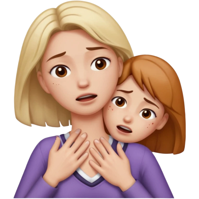 two hands choking a womans neck￼￼ emoji