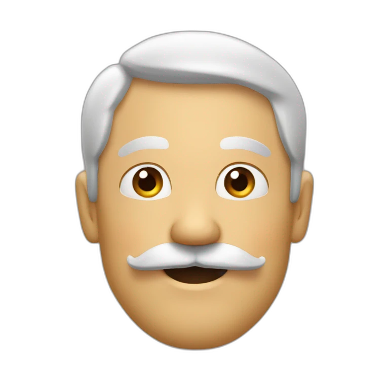 Emoji avec une moustache carré emoji