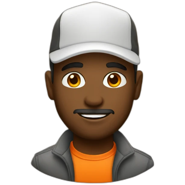 white trucker, orange palette emoji