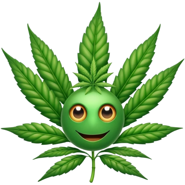 crea una planta de marihuana con ojos emoji